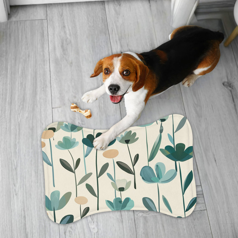 Élégant motif de menthe - 1 tapis d'alimentation en forme d'os