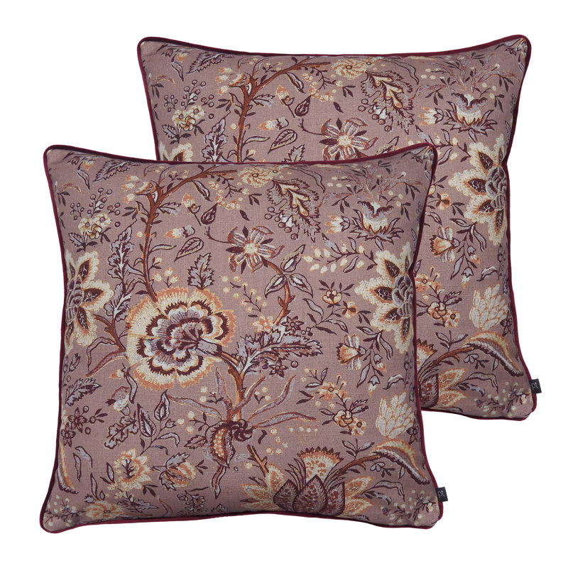 Floral Square Cushion, Woodrose