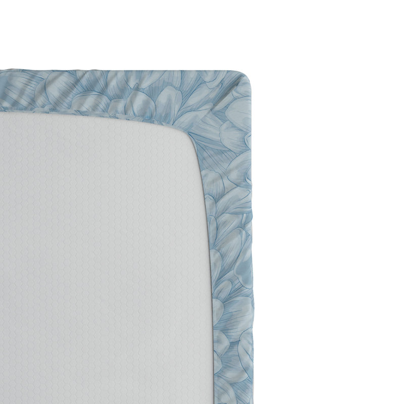 Microfiber Floral Fitted Sheet, Full Fitted Sheet, Blue Floral