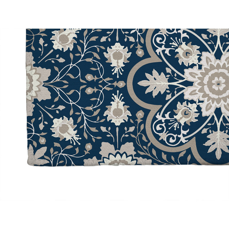 Tapis de lessive Skyler, Rectangle 5 pi x 7 pi, Marine