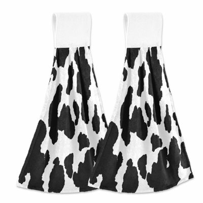Rosecliff Heights Super Soft Absorbent Funny Cow Kitchen Towels - 2PCS Hanging Dishcloths & Bathroom Hand Towels, 12x17 Inches