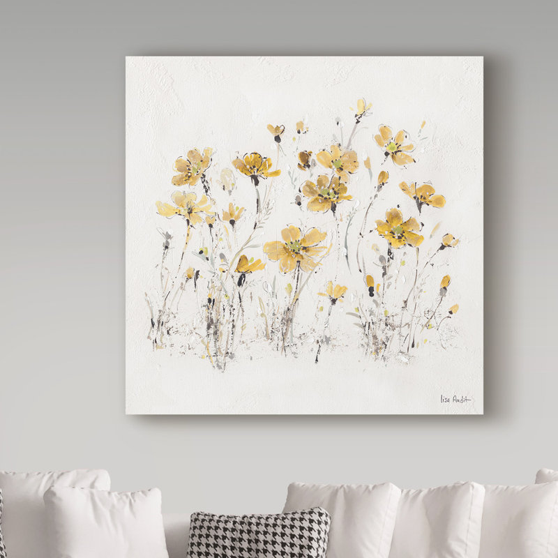 «Wildflowers III Yellow» par Lisa Audit - impression sur toile tendue, H 24 po x l 24 po x P 2 po