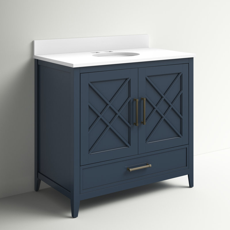 Ensemble de meuble-lavabo simple 36 po Brecken, Bleu Franklin