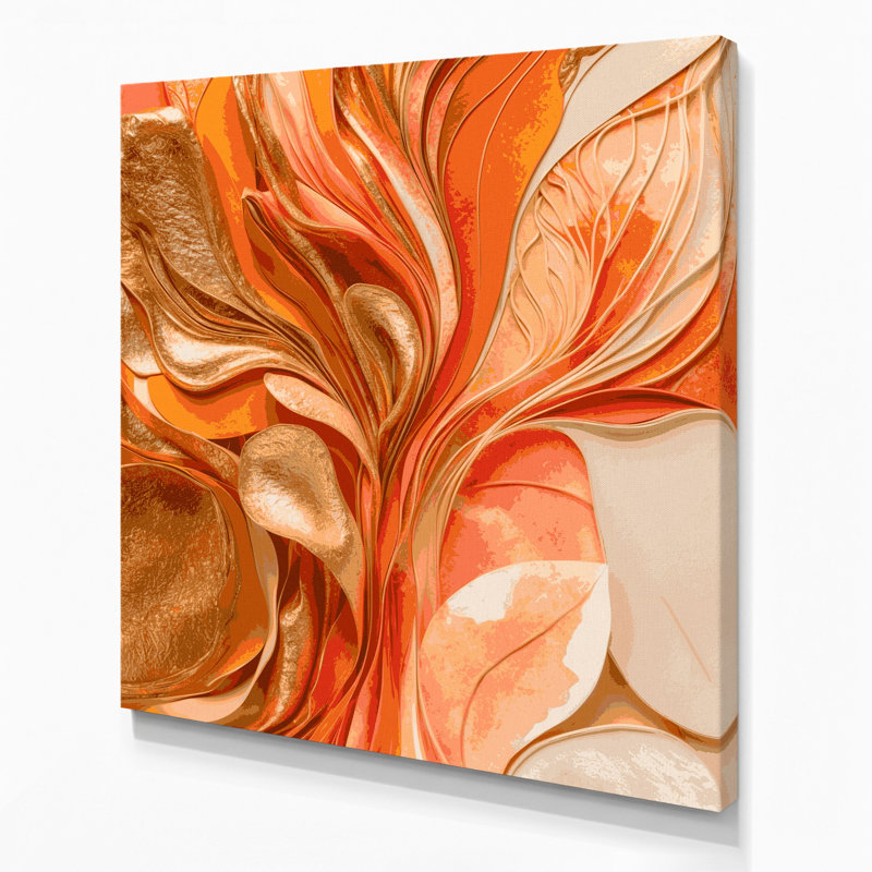 Art mural abstrait aquarelle sur toile brune, H 16 po x l 16 po