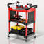 Chariot de décoration à 3 niveaux avec panneau perforé, chariot à outils robuste de capacité de 260 lb pour le garage, le détail automobile et les réparations