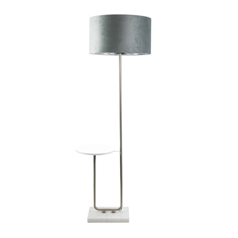 Ahlayla 146cm Traditional Floor Lamp, No, Grey/Chrome, Brushed/White