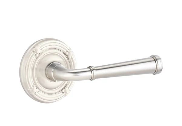 Emtek Passage Interior Mortise w/ Ribbon & Reed & Merrimack Lever, Right, Satin Nickel
