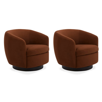 Fauteuil demi-tonneau pivotant rembourré Marcy