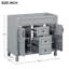 Meuble-lavabo de salle de bain moderne 36 po gris, sans lavabo supérieur, 2 tiroirs, armoire en bois massif facile à assembler, couleur, bois de haute qualité, rangement dissimulé