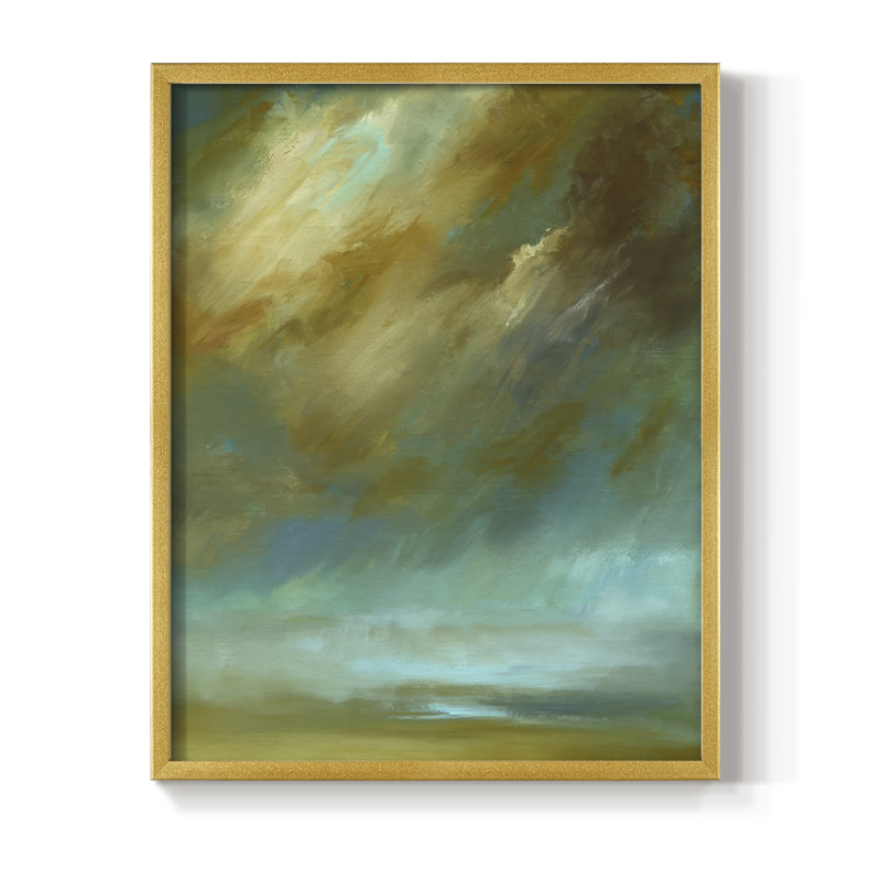 «Decembre Sky», reproduction encadrée - bois massif, H 30 po x l 24 po, Doré