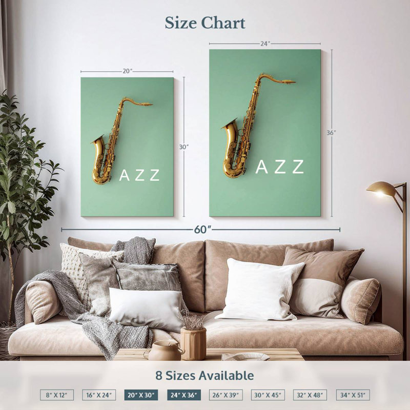 Abarca Jazz Saxophone, H 36 po x l 24 po