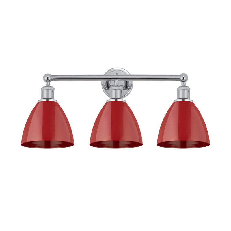Éclairage pour meuble-lavabo 3 lumières Arpita, Chrome poli, Rouge