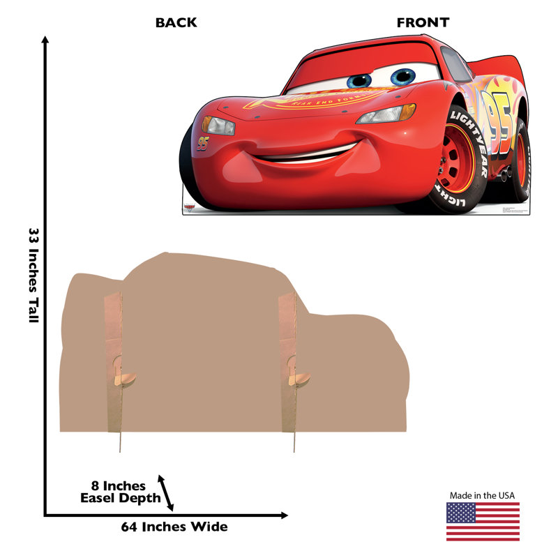 Life-Size Red Cardboard Lightning McQueen Standee