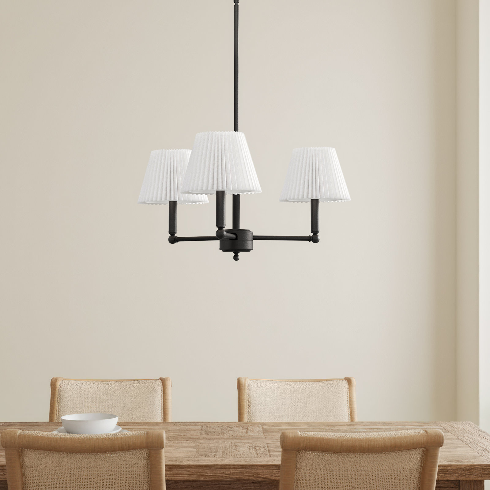 Costa 3-Light Chandelier, Matte Black