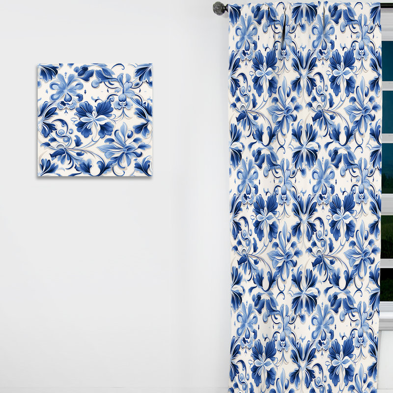 Motif victorien Cobalt, L 52 po x L 95 po