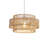 16 In. 2-tier 1-light Yellow Hanging Pendant Light With Natural Bamboo Round Shade, Bulb Not Included-110501789-110501788