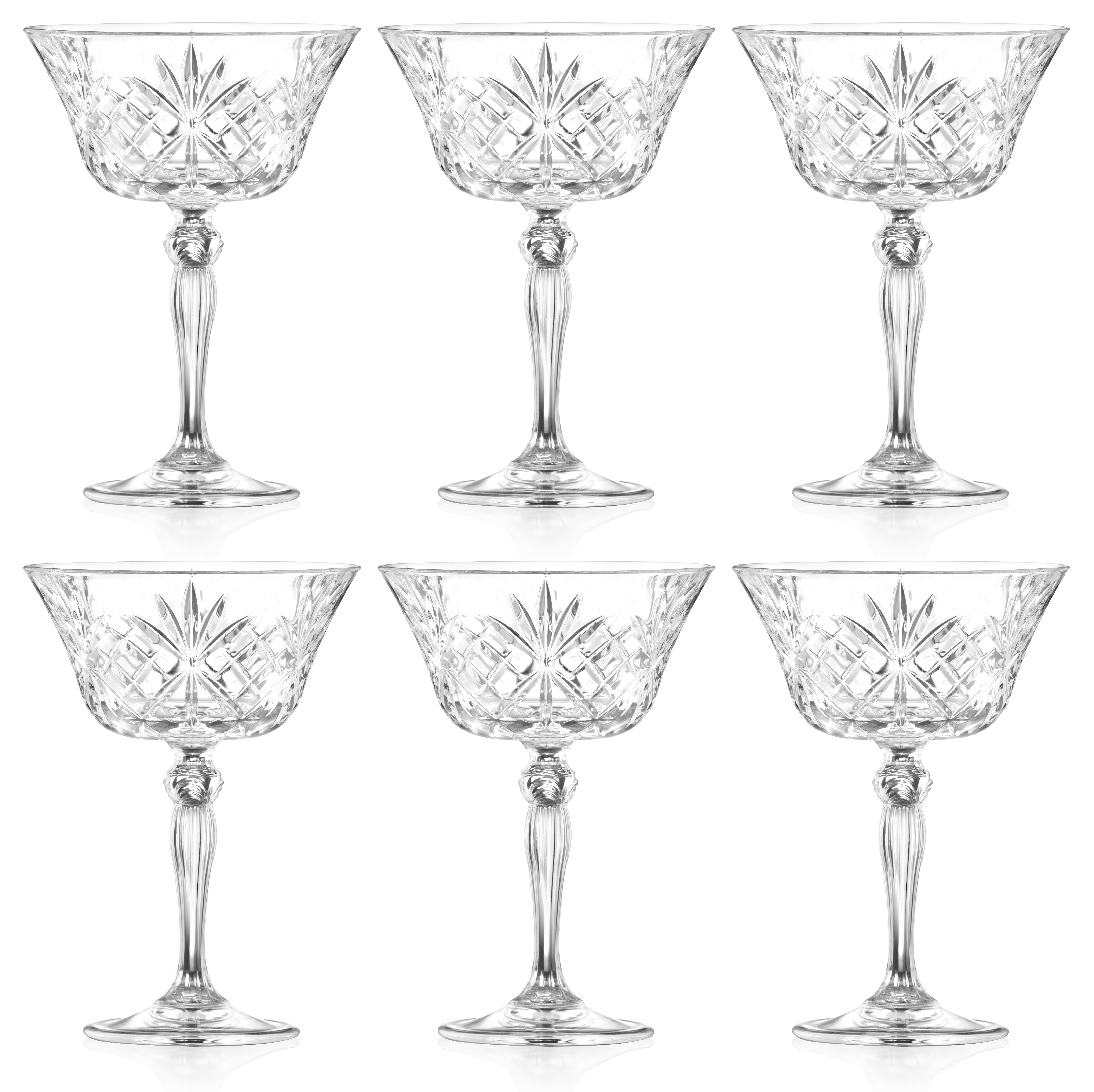 Barski Coupette Cocktail Glasses - Coupe Martini Glass - Set of 6 8oz - by Barski | Perigold