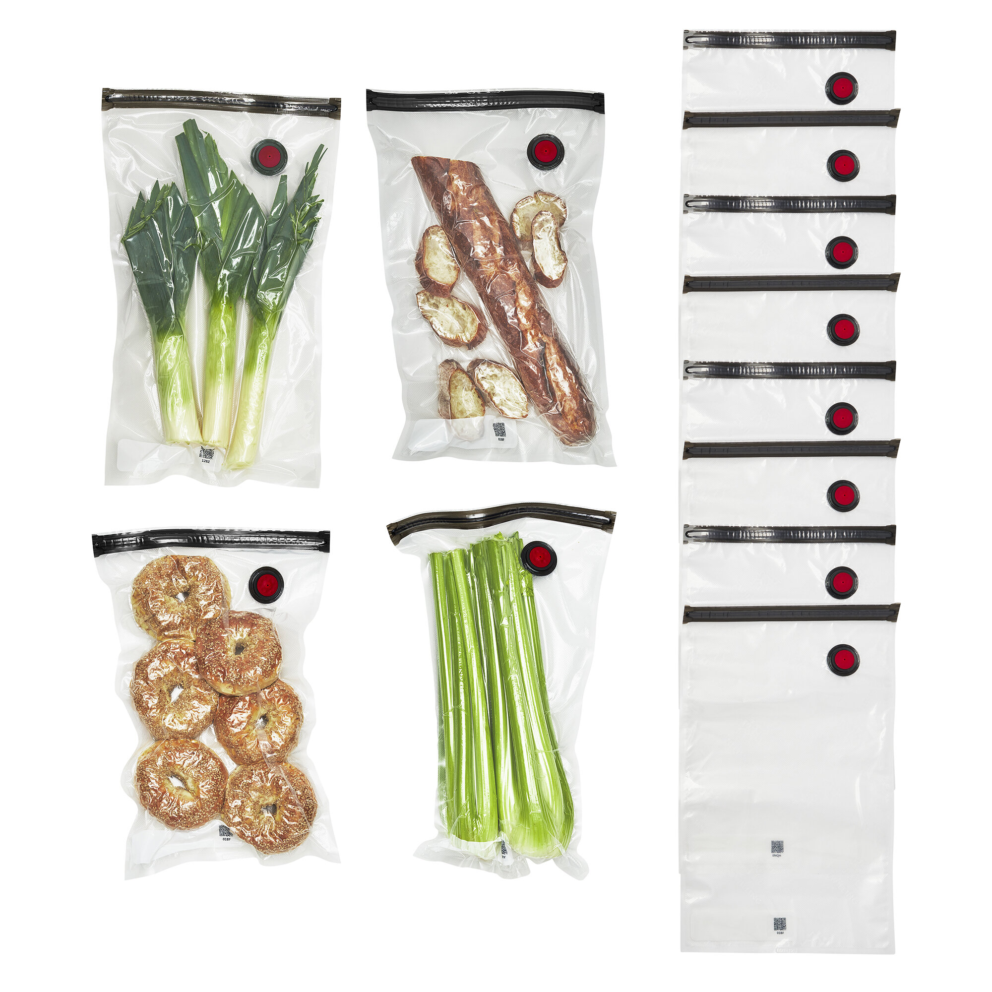 Sous Vide Bags, 42 PCS Electric Vacuum Food Sealer & Reusable Food Storage  Bags