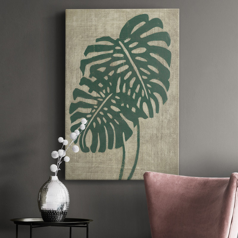 Rétro verdure I - peinture sur toile tendue, H 18 po x l 12 po x P 1,5 po
