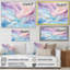 Rose et bleu, lever de soleil sur glacier - formes abstraites, art mural-27523201-27523258