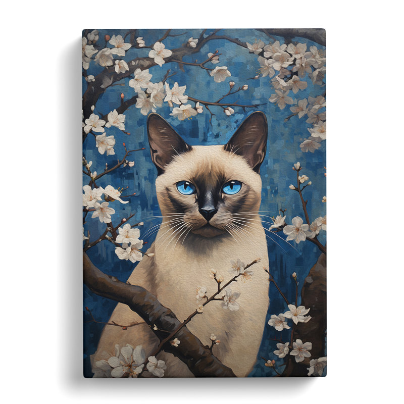 Siamese Cat Romanticism - No Frame Print, 76cm H x 50cm W x 3cm D