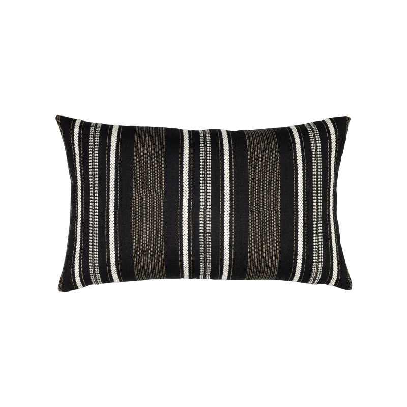 Pathway Ebony Lumbar Indoor/Outdoor Pillow Cover & Insert, 12" H x 20" W