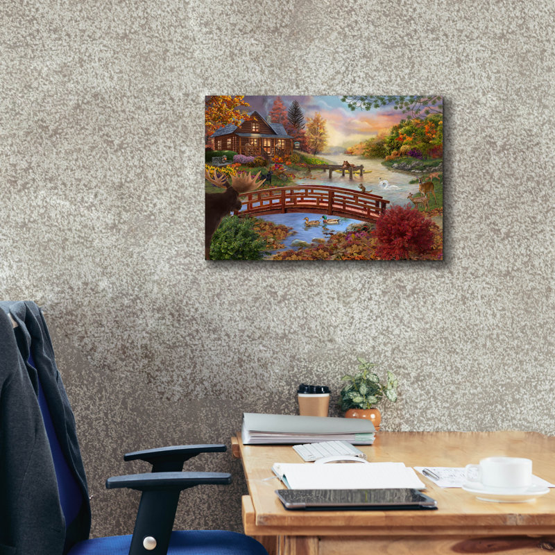 «Autumn Evening» par Bigelow, illustrations sur toile, H 18 po x l 26 po x P 0,75 po