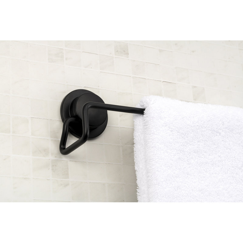 Croydex Stick 'n' Lock Bathroom Towel Rail, Black