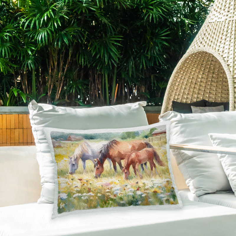 Housse de coussin rectangulaire en polyester pour l'intérieur et l'extérieur Ramona Murdock