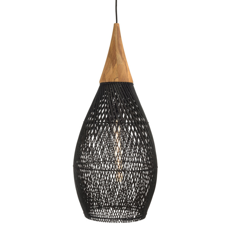 Amania 1 - Light Pendant, 83cm H x 35cm W, Black