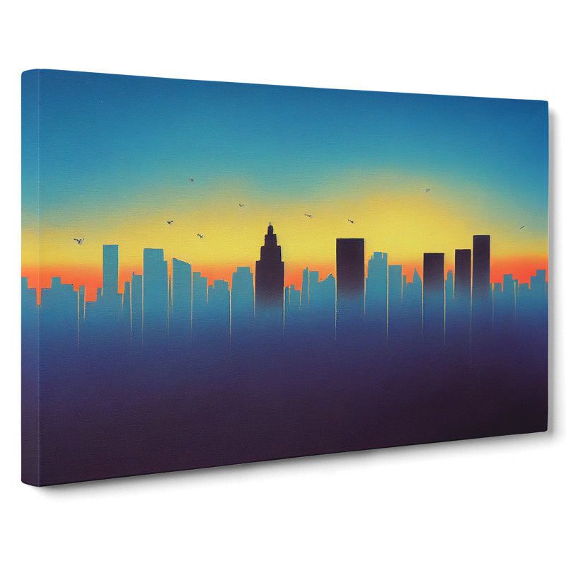 Exhilarating Skyscraper Skyline Abstract - Wrapped Canvas, 40cm H x 60cm W x 3cm D
