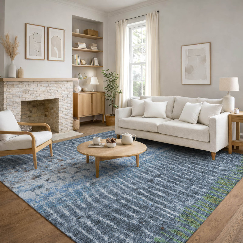 Tapis de qualité supérieure lavable à la machine Mayfield AMF2406, Bleu, 10 pi x 14 pi