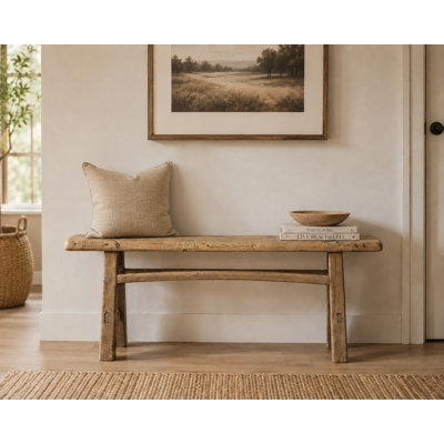 Banc d'intérieur en bois naturel vieilli de 53 po Foundry Select