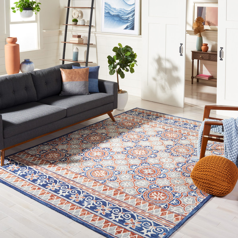 Micro-Loop Hand Tufted Wool And Cotton With Latex Oriental Rug, Rectangle 8' x 10'