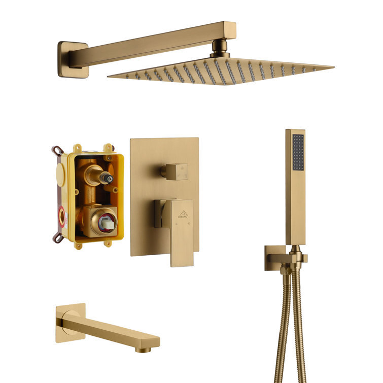 10inch 3 Function Wall Mount Complete Rainfall Shower System with Rough in-Valve