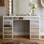 Ninian Vanity Dressing Table with 13-Drawers Glass top 130cm Wide-1398231078