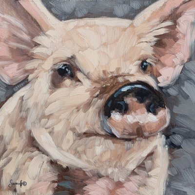Benny le cochon sur toile par Sara