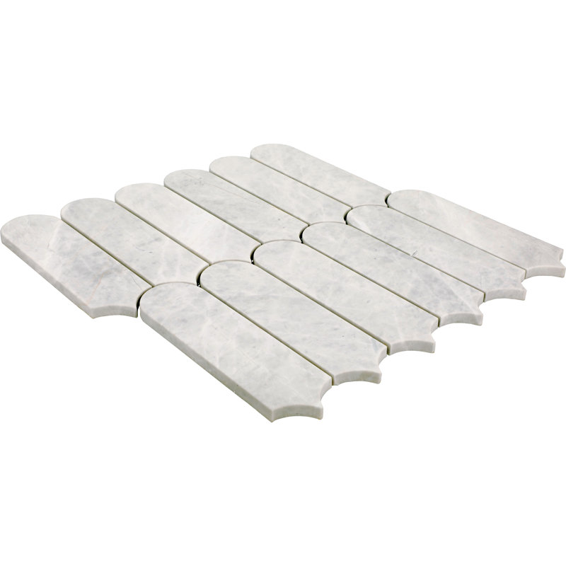 Daltile Eclessia marbre pierre naturelle allongée éventail mosaïque polie (10 PCS par carton), Cristallo