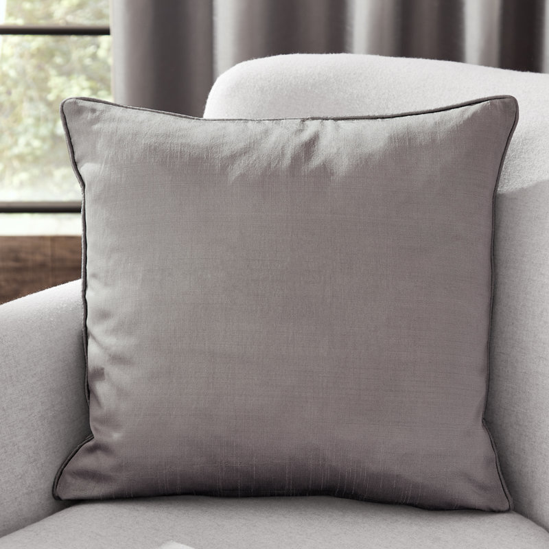 Faux Silk Cushion Cover, Silver Grey, Polyester