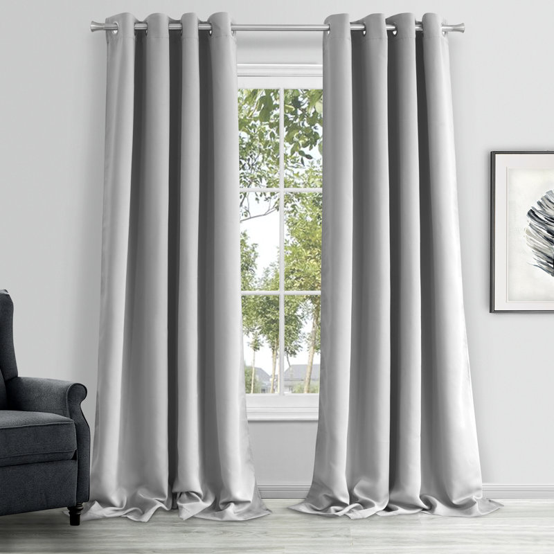 Paire de rideaux occultant et isolants avec œillets Spradling, gris