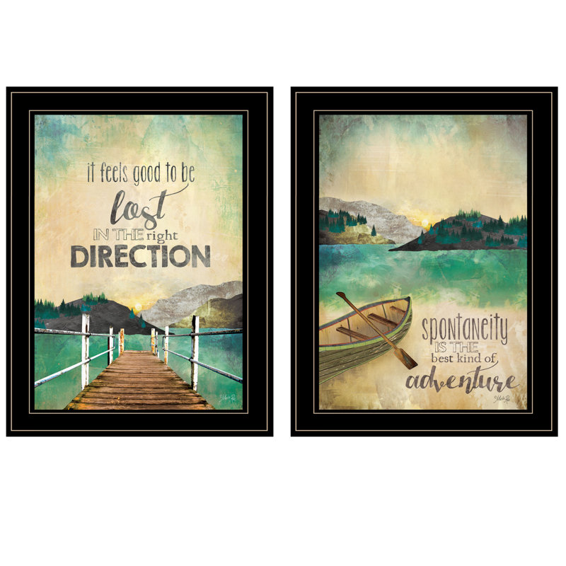 Décoration murale encadrée 2 pièces Right Direction / Adventure par Marla Rae