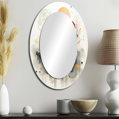 Miroir mural moderne noir et jaune Modern Forest