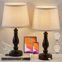 Charlton Home® Pinkham White Table Desk Lamp 21 H Brass Base Double Crystal  Pillars Renovators Supply - Wayfair Canada