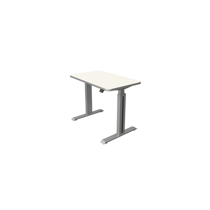 Pixa Adjustable Metal Base Standing Desk, 74-123cm H x 100cm W x 60cm D, White