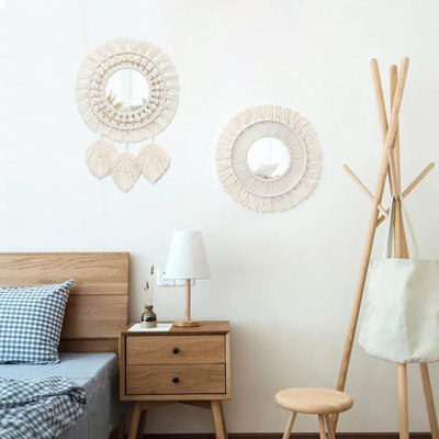 Fabric Round Wall Mirror