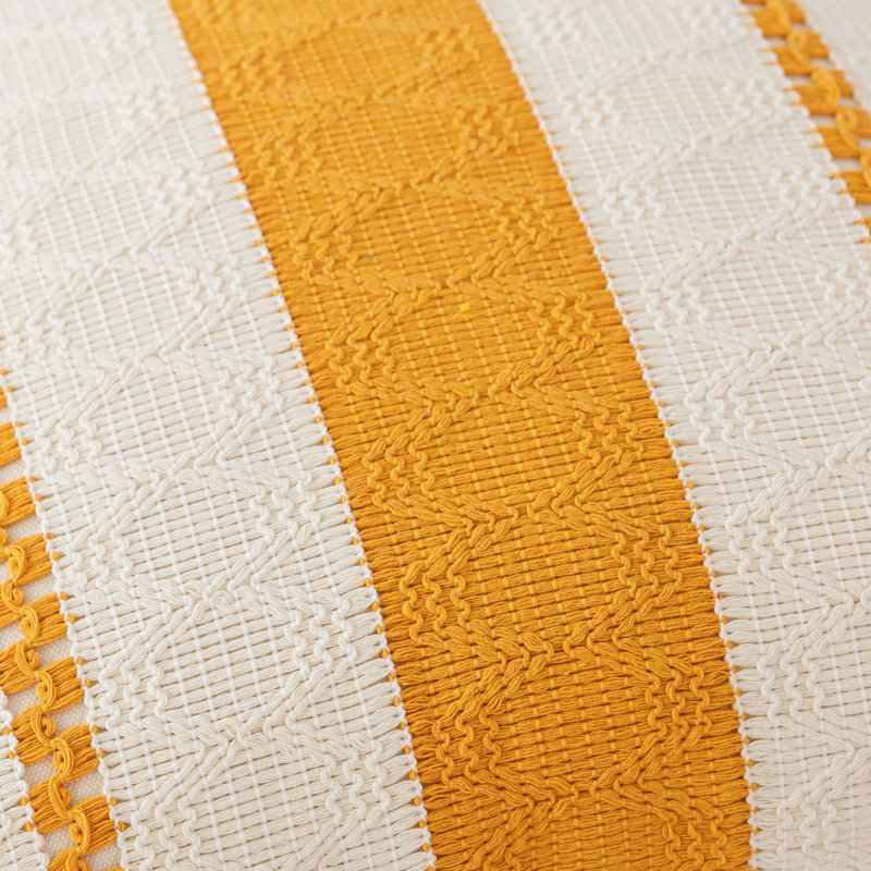 Housse de coussin Barossa, Jaune moutarde, Carré 18 po