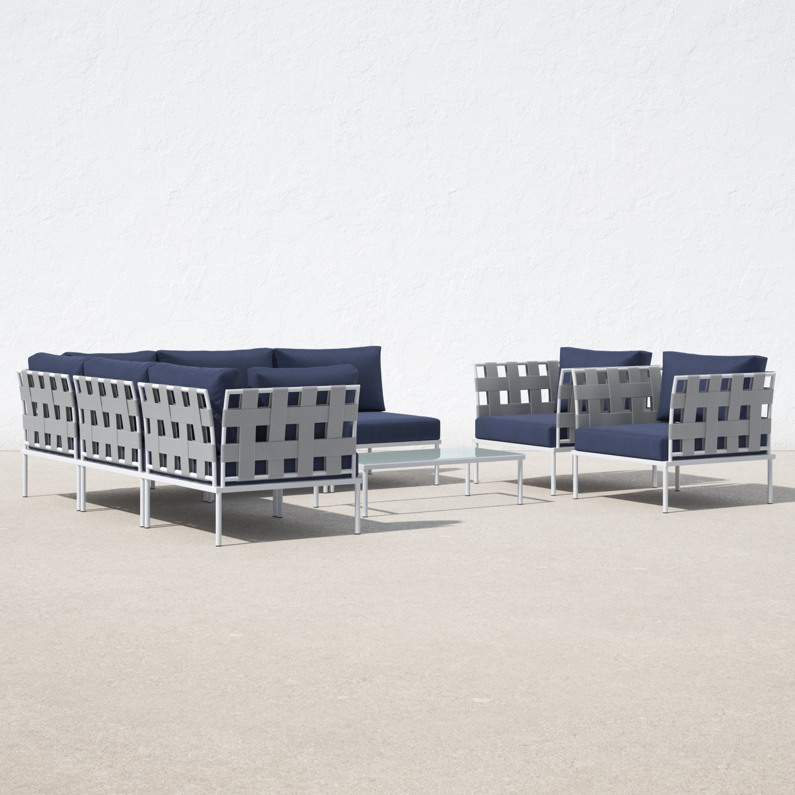Harmony 7-Person Patio Seating Group, Navy