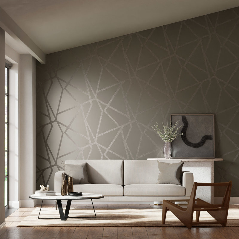 Sumi Shimmer 10.05m x 68.6cm Wallpaper Roll, Flint