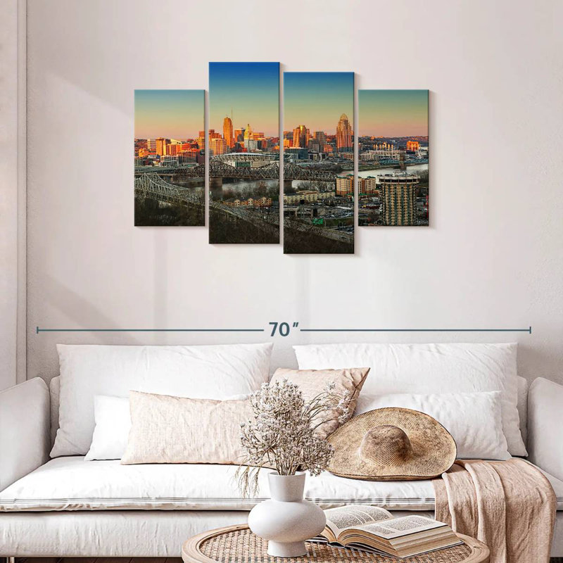 Hannes Cincinnati Sunset Skyline, 27" H x 43" W