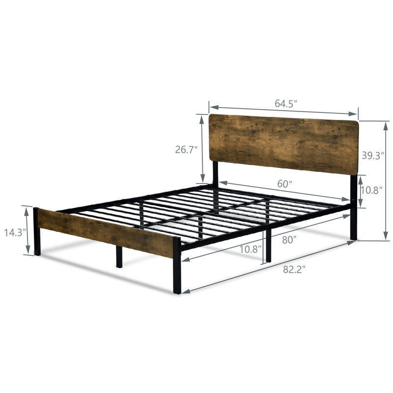 Pompierie 39.3" Bed Frame, Queen